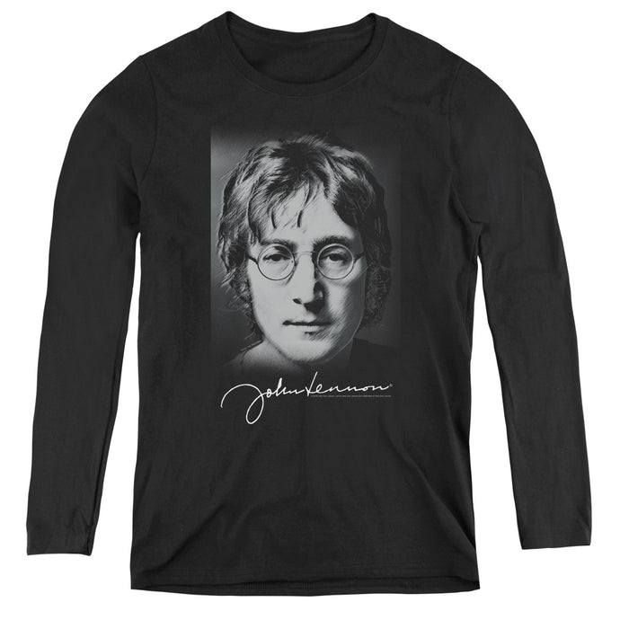 John Lennon Sketch Womens Long Sleeve Shirt Black