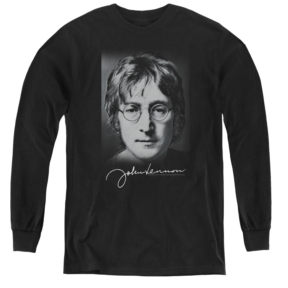 John Lennon Sketch Long Sleeve Kids Youth T Shirt Black