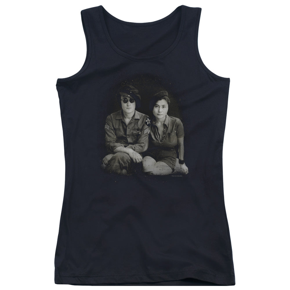 John Lennon Beret Womens Tank Top Shirt Black