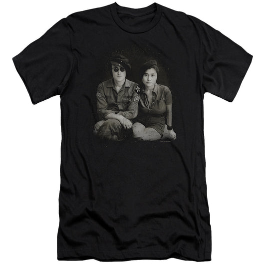 John Lennon Beret Slim Fit Mens T Shirt Black