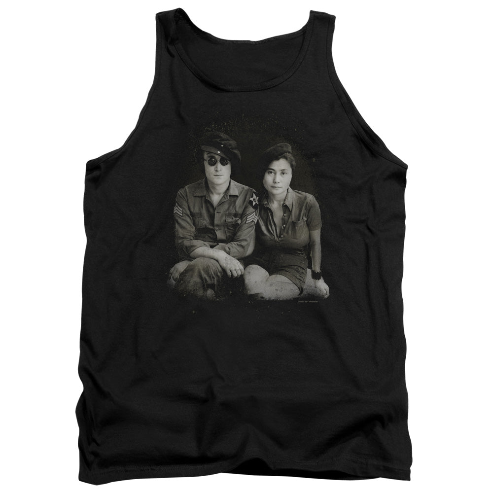 John Lennon Beret Mens Tank Top Shirt Black