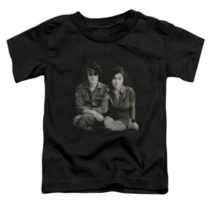 John Lennon Beret Toddler Kids Youth T Shirt Black