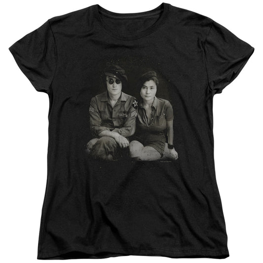 John Lennon Beret Womens T Shirt Black