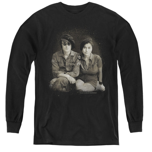 John Lennon Beret Long Sleeve Kids Youth T Shirt Black