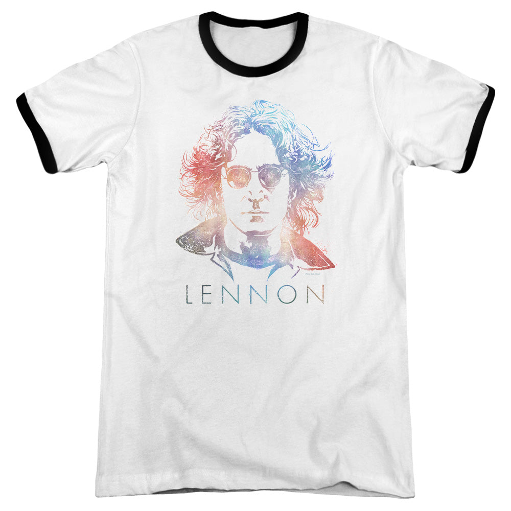 John Lennon Colorful Heather Ringer Mens T Shirt White
