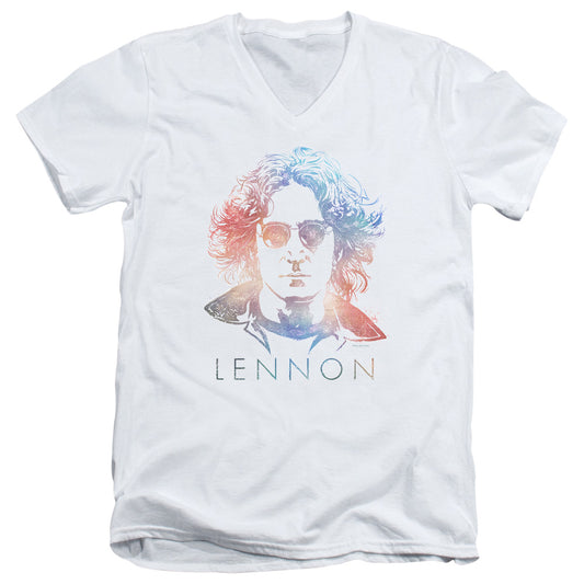 John Lennon Colorful Mens Slim Fit V-Neck T Shirt White