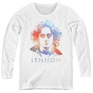 John Lennon Colorful Womens Long Sleeve Shirt White