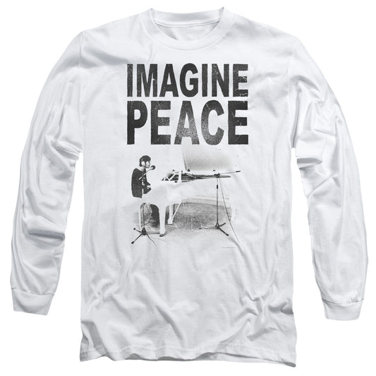 John Lennon Imagine Mens Long Sleeve Shirt White