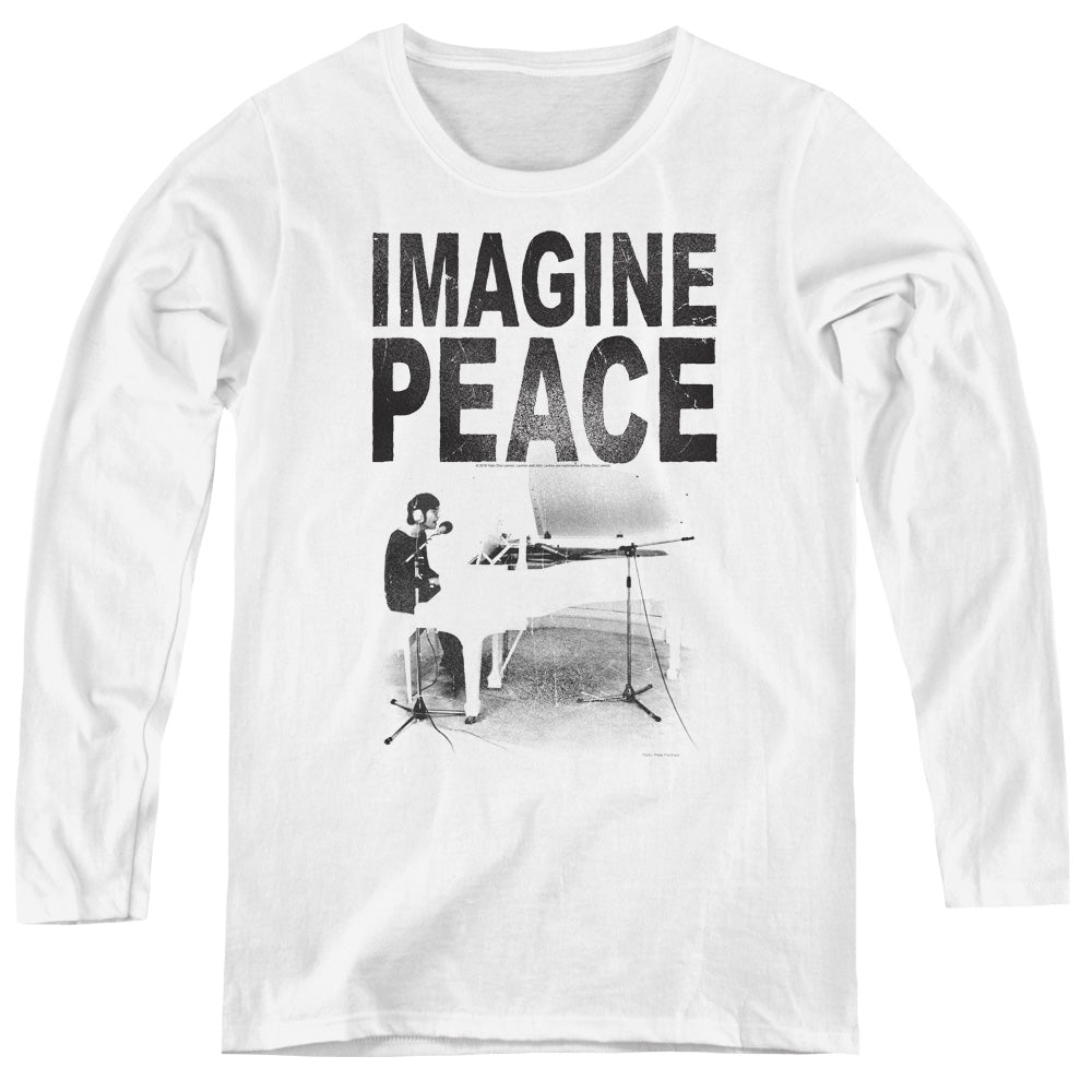 John Lennon Imagine Womens Long Sleeve Shirt White