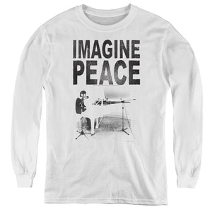 John Lennon Imagine Long Sleeve Kids Youth T Shirt White