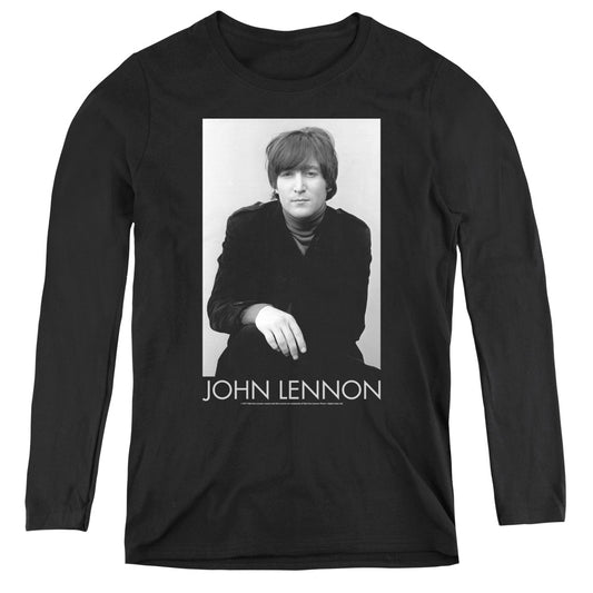 John Lennon Ex Beatle Womens Long Sleeve Shirt Black