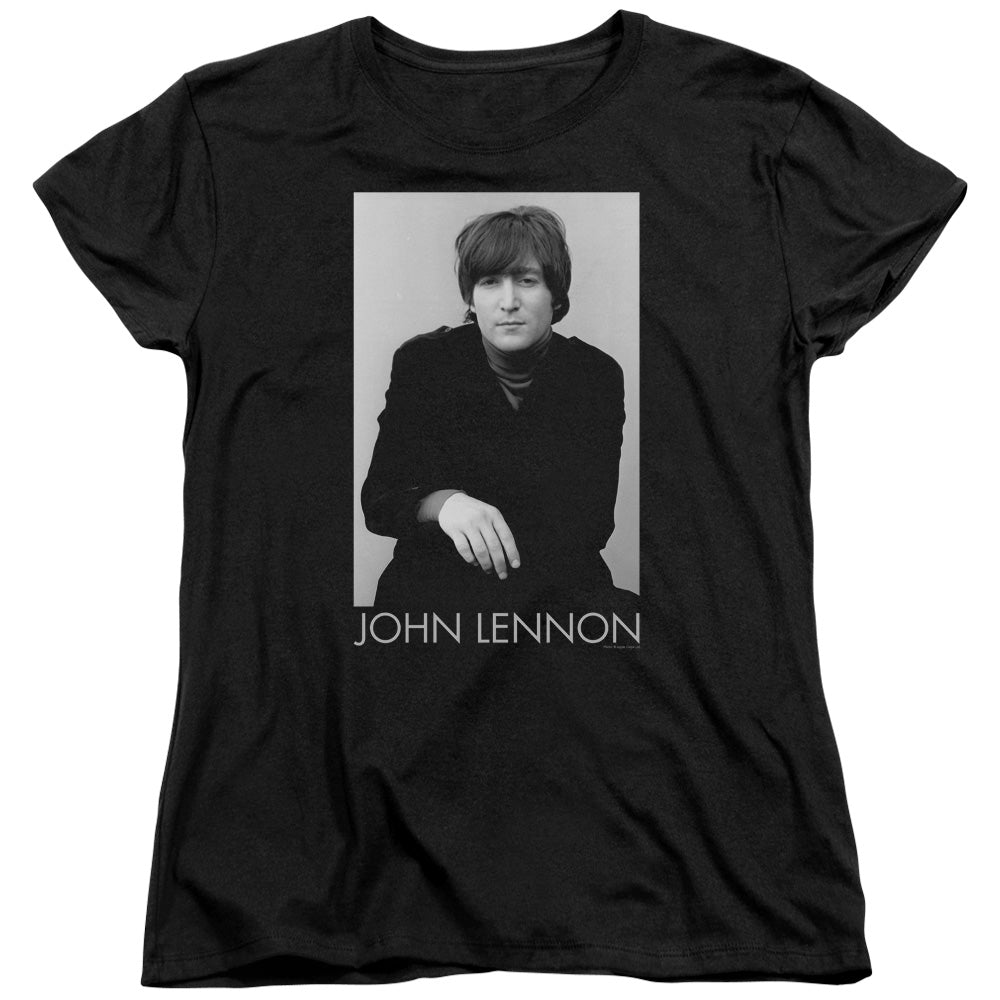 John Lennon Ex Beatle Womens T Shirt Black