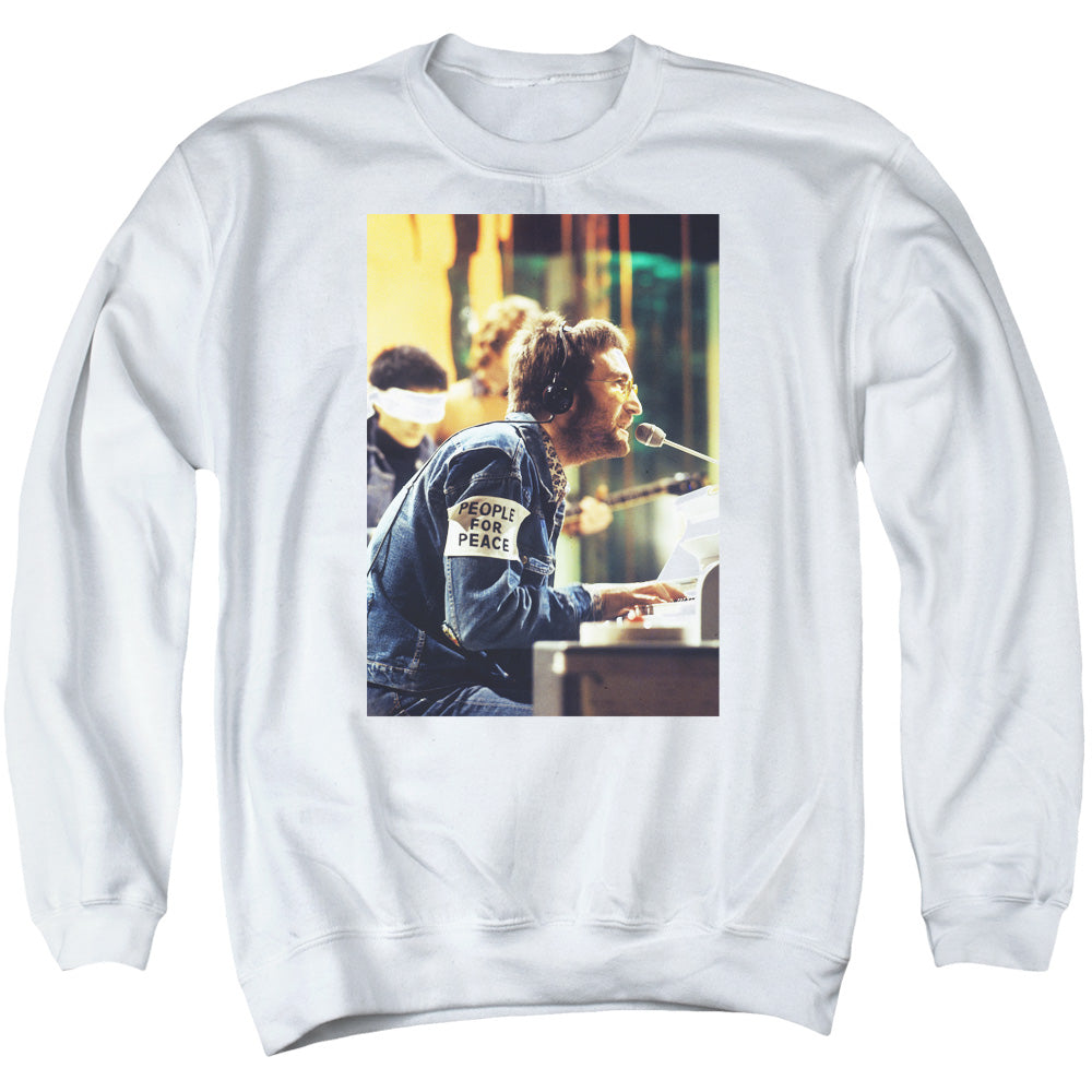 John Lennon Peace Mens Crewneck Sweatshirt White