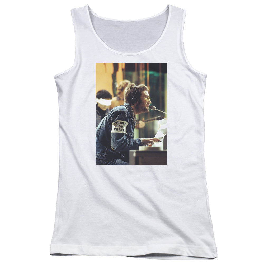 John Lennon Peace Womens Tank Top Shirt White