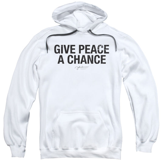 John Lennon Give Peace A Chance Mens Hoodie White