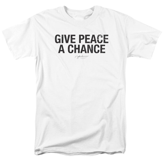 John Lennon Give Peace A Chance Mens T Shirt White