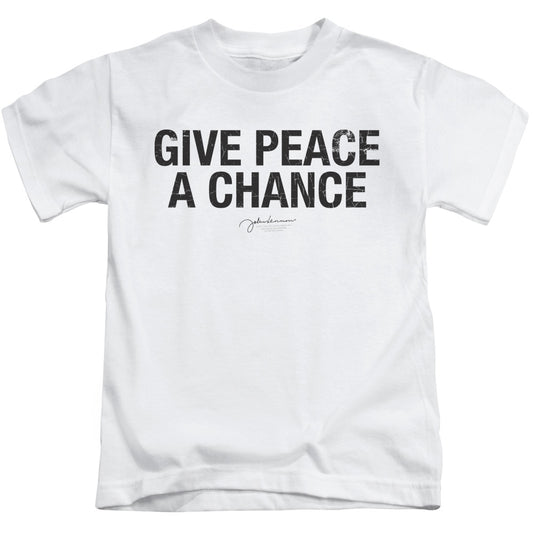 John Lennon Give Peace A Chance Juvenile Kids Youth T Shirt White