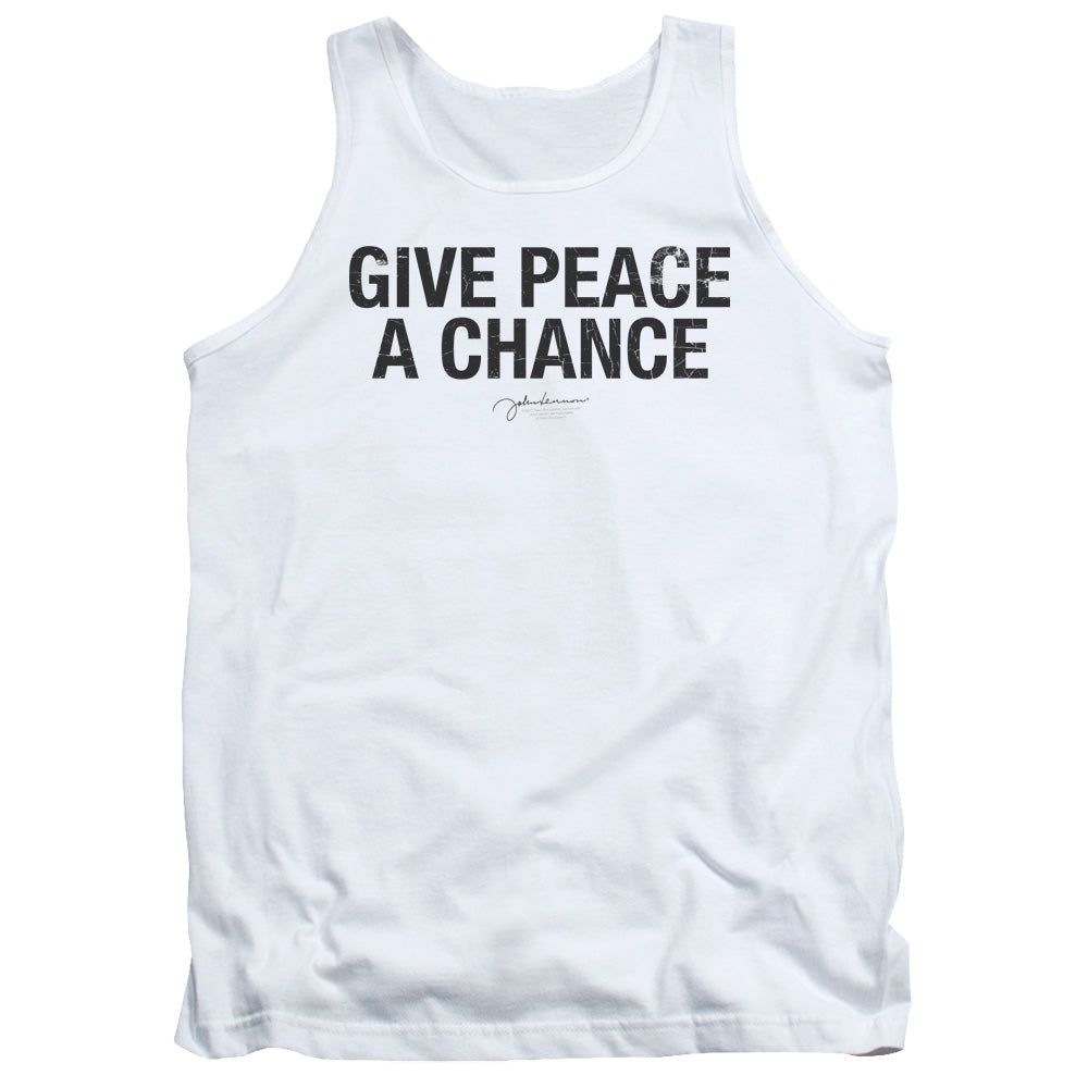 John Lennon Give Peace A Chance Mens Tank Top Shirt White