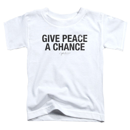 John Lennon Give Peace A Chance Toddler Kids Youth T Shirt White