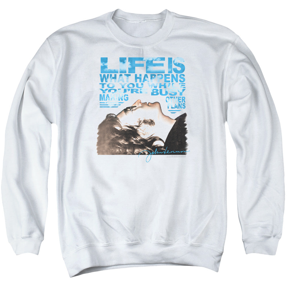 John Lennon Other Plans Mens Crewneck Sweatshirt White