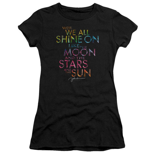 John Lennon All Shine Junior Sheer Cap Sleeve Womens T Shirt Black