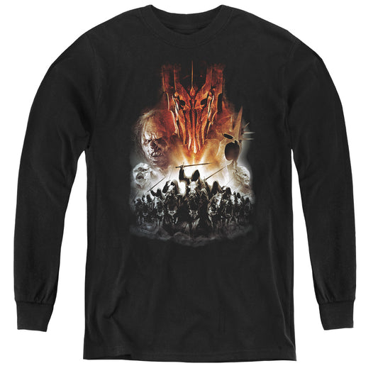 Lord of the Rings Evil Rising Long Sleeve Kids Youth T Shirt Black