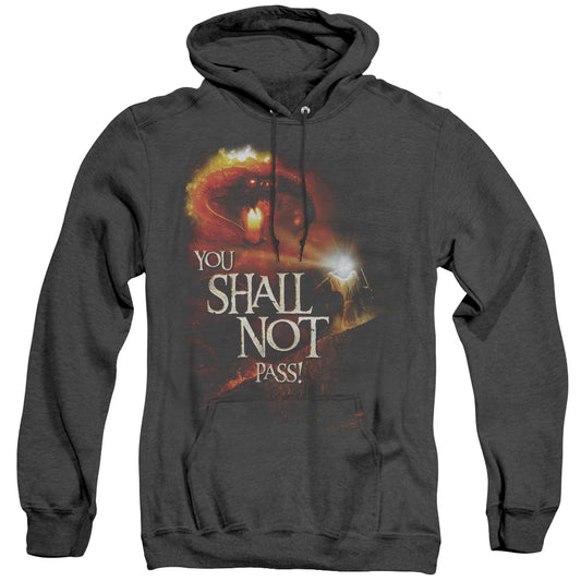 Lord of the Rings You Shall Not Pass Heather Mens Hoodie Black