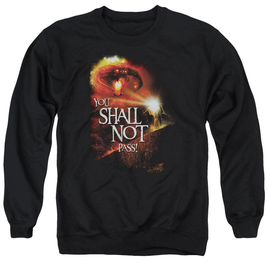 Lord of the Rings You Shall Not Pass Mens Crewneck Sweatshirt Black