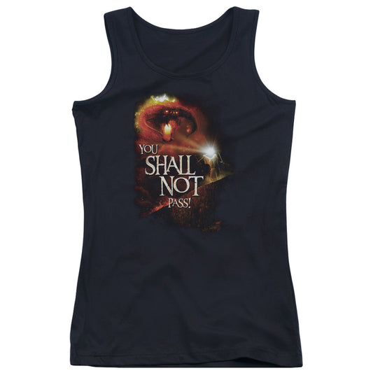 Lord of the Rings You Shall Not Pass Womens Tank Top Shirt Black