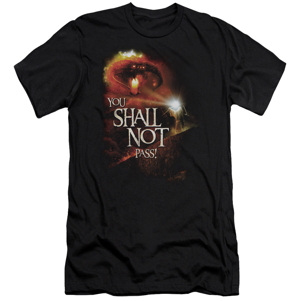 Lord of the Rings You Shall Not Pass Premium Bella Canvas Slim Fit Mens T Shirt Black