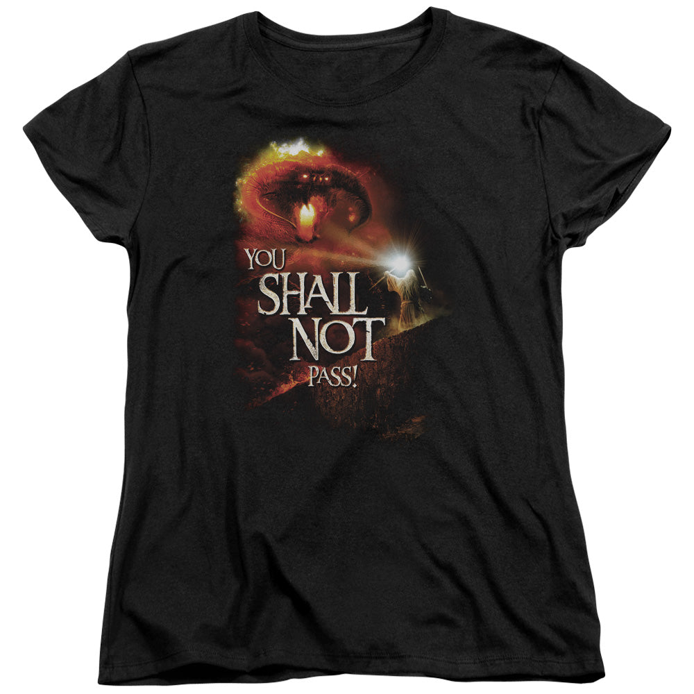 Lord of the Rings You Shall Not Pass Womens T Shirt Black