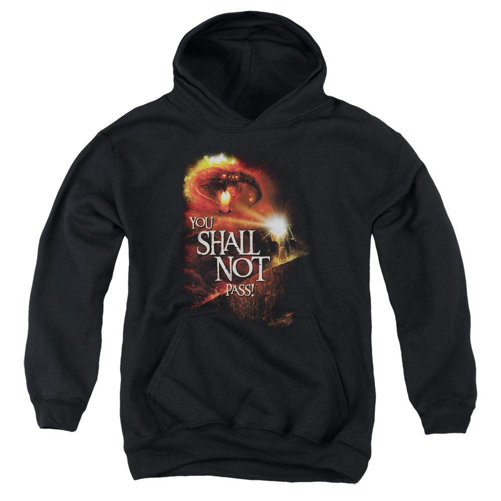 Lord of the Rings You Shall Not Pass Kids Youth Hoodie Black