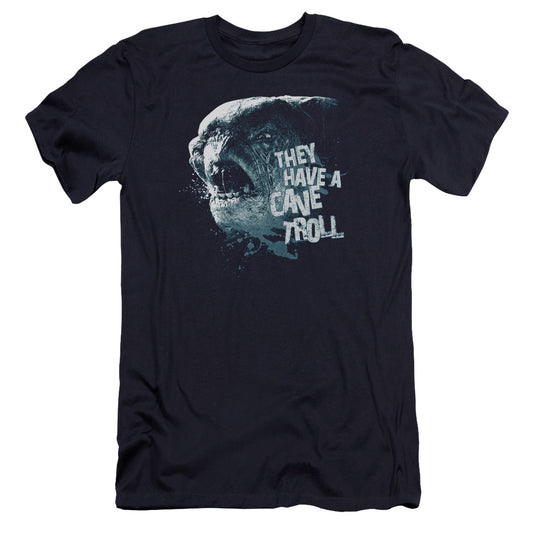 Lord of the Rings Cave Troll Premium Bella Canvas Slim Fit Mens T Shirt Navy