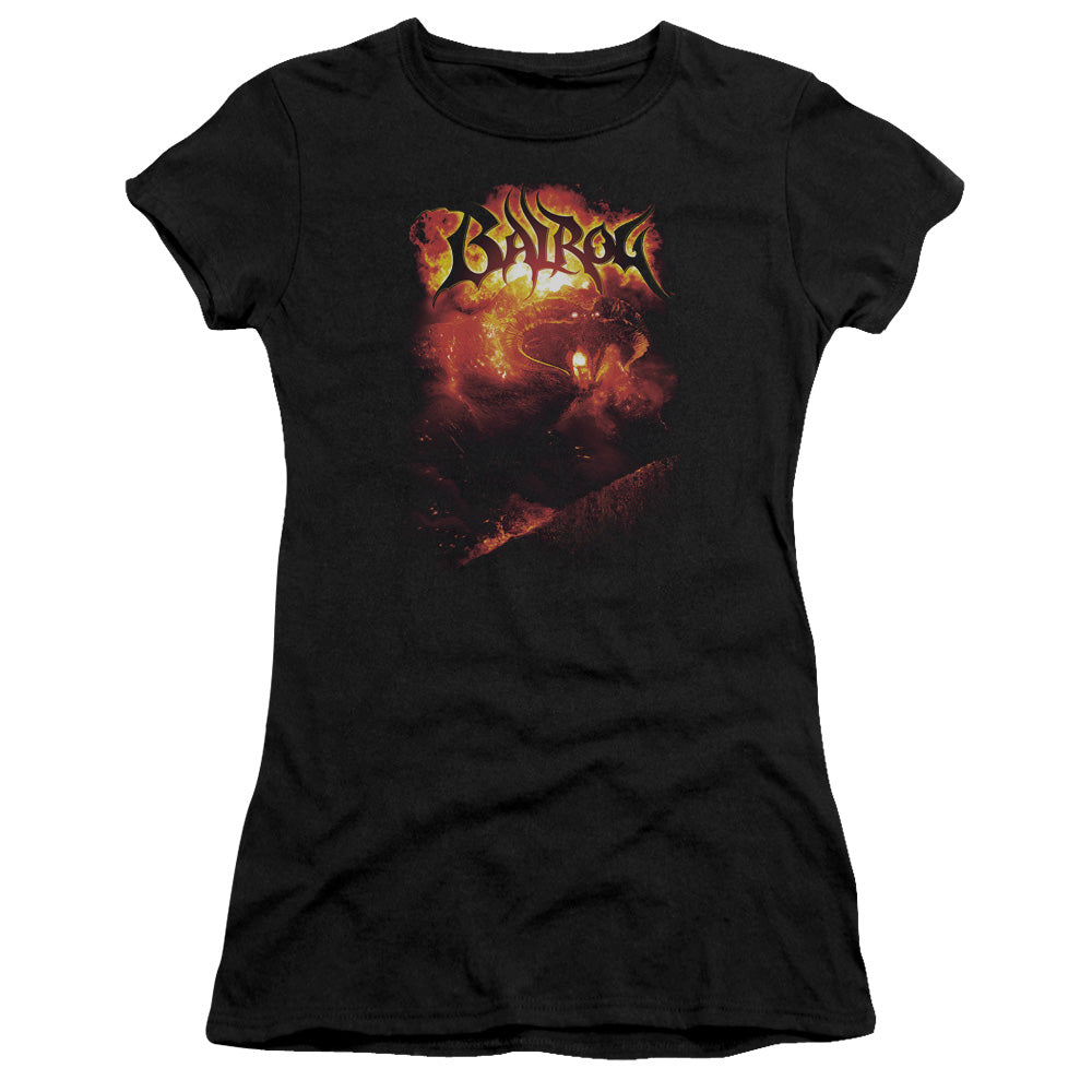 Lord of the Rings Balrog Junior Sheer Cap Sleeve Womens T Shirt Black