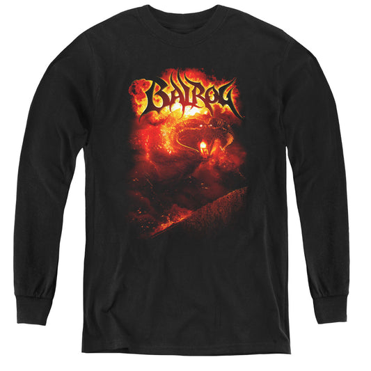 Lord of the Rings Balrog Long Sleeve Kids Youth T Shirt Black