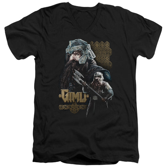 Lord of the Rings Gimli Mens Slim Fit V-Neck T Shirt Black