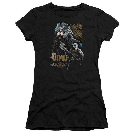 Lord of the Rings Gimli Junior Sheer Cap Sleeve Womens T Shirt Black