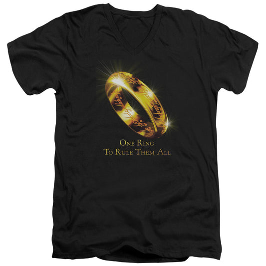 Lord of the Rings One Ring Mens Slim Fit V-Neck T Shirt Black