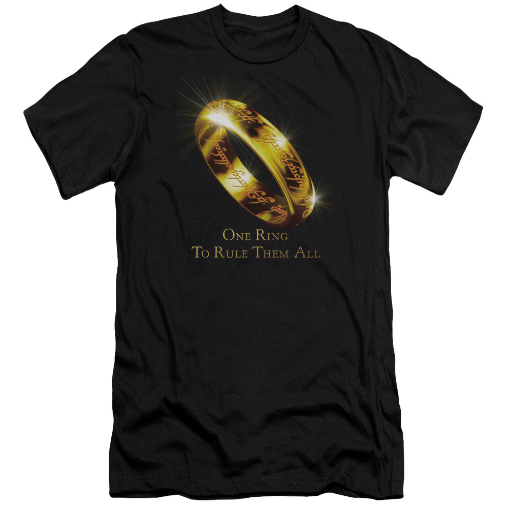 Lord of the Rings One Ring Premium Bella Canvas Slim Fit Mens T Shirt Black