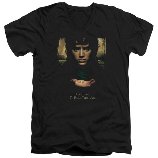 Lord of the Rings Frodo One Ring Mens Slim Fit V-Neck T Shirt Black