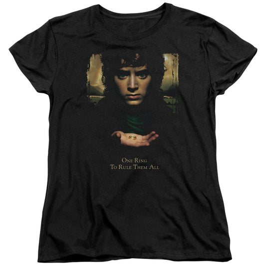 Lord of the Rings Frodo One Ring Womens T Shirt Black