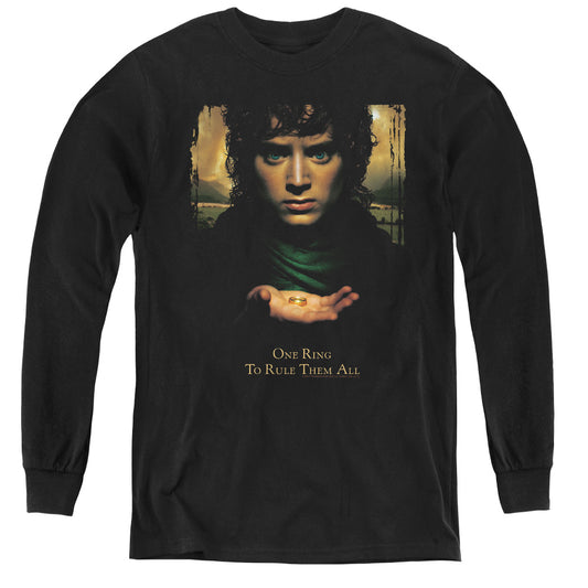 Lord of the Rings Frodo One Ring Long Sleeve Kids Youth T Shirt Black