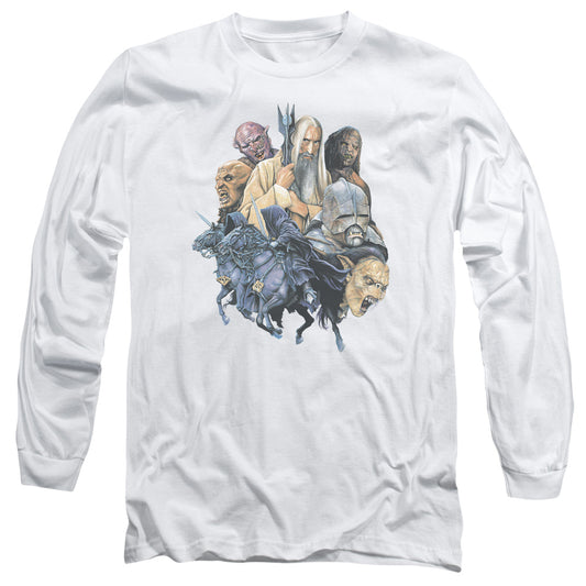 Lord of the Rings Collage Of Evil Mens Long Sleeve Shirt White