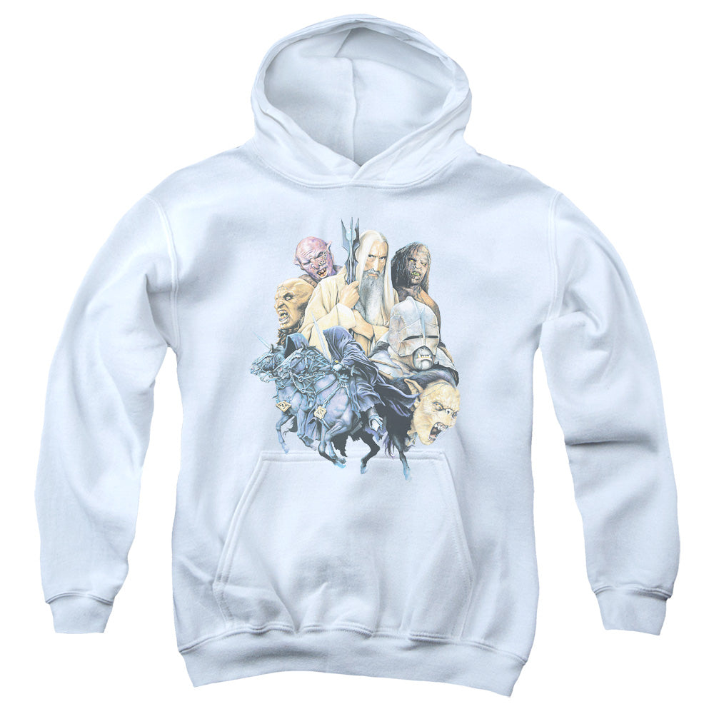 Lord of the Rings Collage of Evil Kids Youth Hoodie White