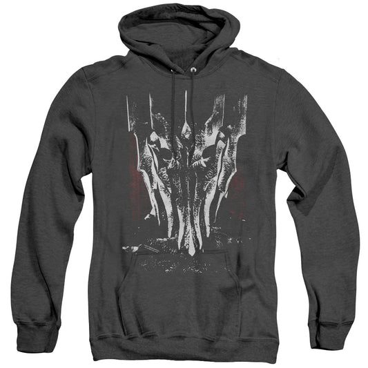 Lord of the Rings Big Sauron Head Heather Mens Hoodie Black