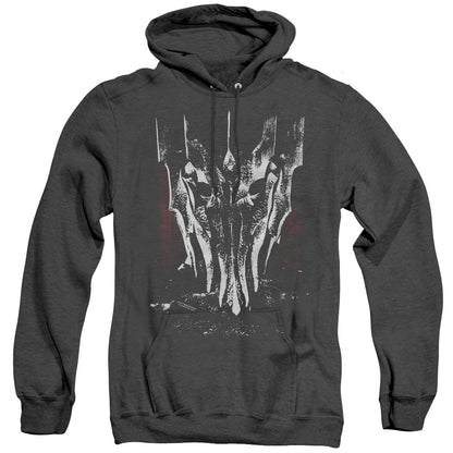 Lord of the Rings Big Sauron Head Mens Heather Hoodie Black