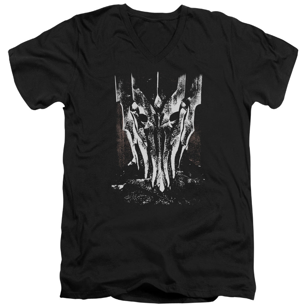 Lord of the Rings Big Sauron Head Mens Slim Fit V-Neck T Shirt Black