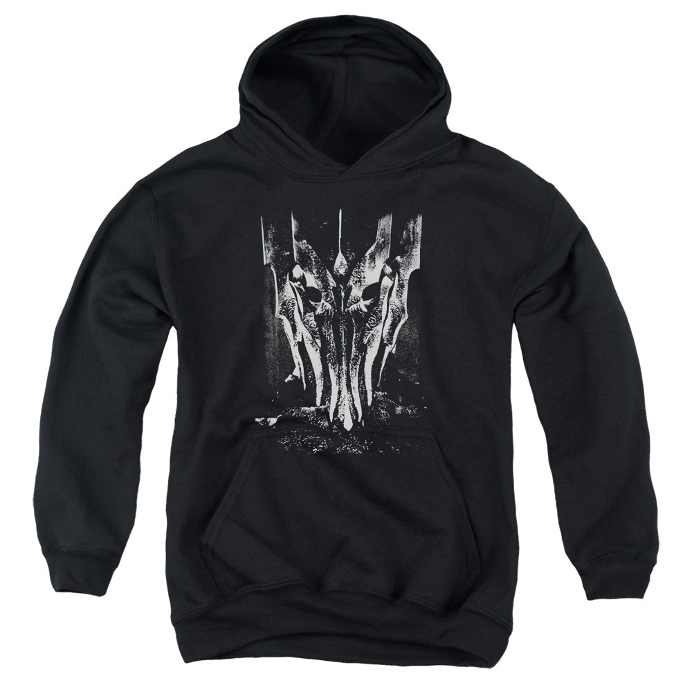 Lord of the Rings Big Sauron Head Kids Youth Hoodie Black