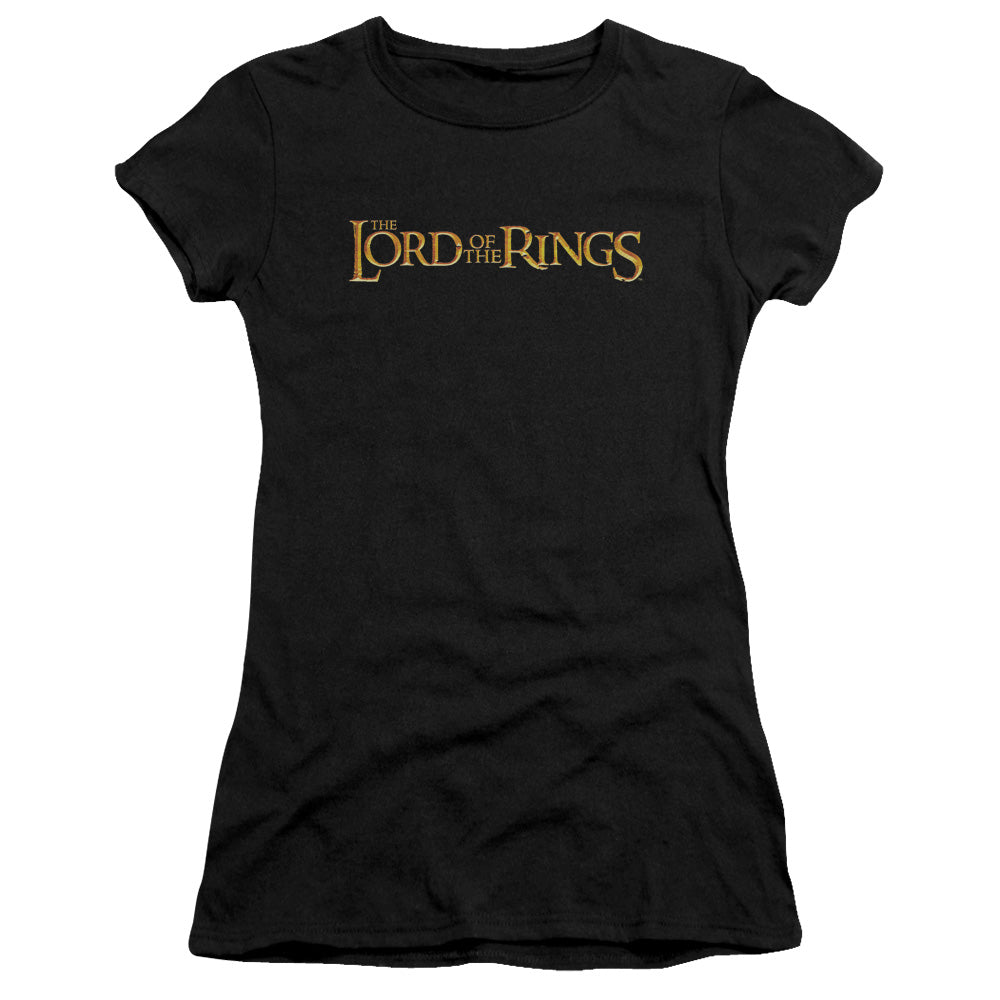 Lord of the Rings Lotr Logo Junior Sheer Cap Sleeve Womens T Shirt Black