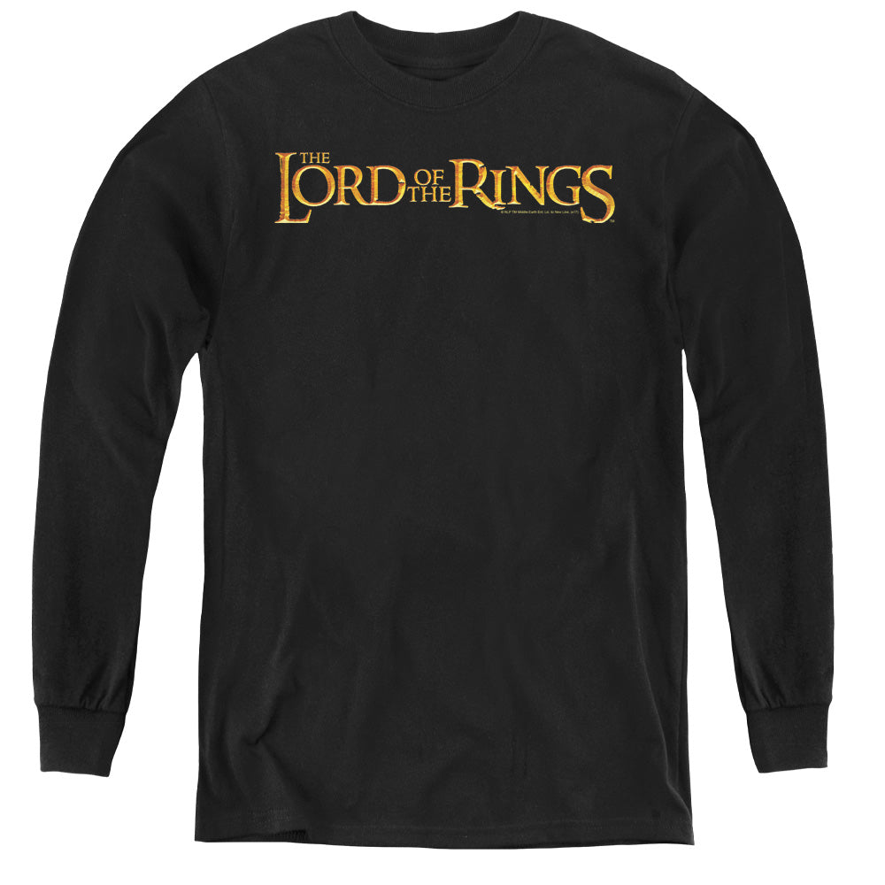 Lord of the Rings Lotr Logo Long Sleeve Kids Youth T Shirt Black